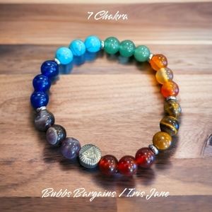 7 Chakra Bracelet - 8mm Unisex Natural Stones Handmade